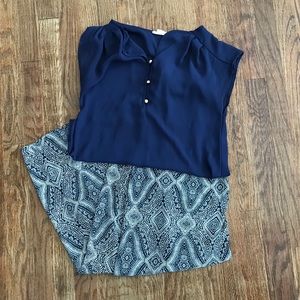 Navy Forever21 Boxy Blouse